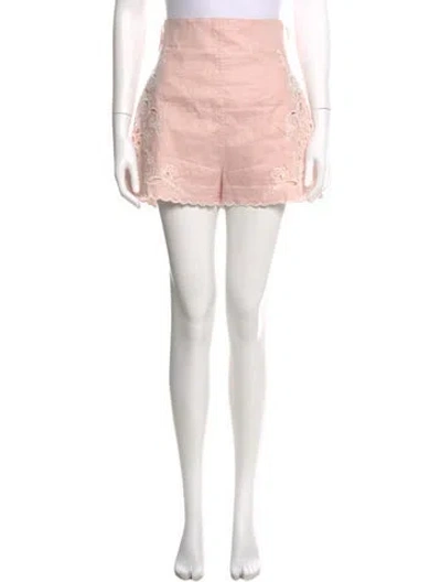 Pre-owned Zimmermann Linen Mini Shorts In Pink