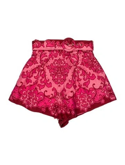 Pre-owned Zimmermann Linen Mini Shorts In Pink