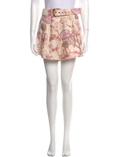 Pre-owned Zimmermann Linen Mini Shorts In Pink