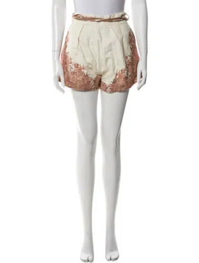 Pre-owned Zimmermann Linen Mini Shorts In Pink
