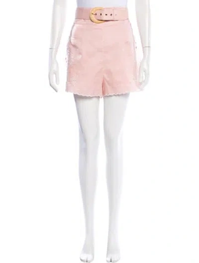 Pre-owned Zimmermann Linen Mini Shorts In Pink