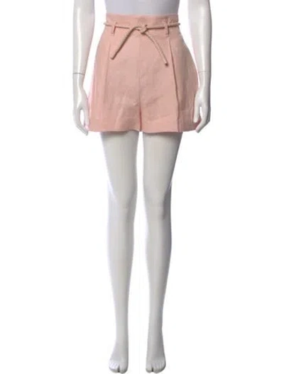 Pre-owned Zimmermann Linen Mini Shorts In Pink
