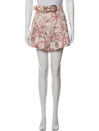 Pre-owned Zimmermann Linen Mini Shorts In Pink