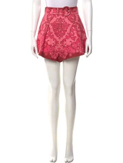 Pre-owned Zimmermann Linen Mini Shorts In Pink