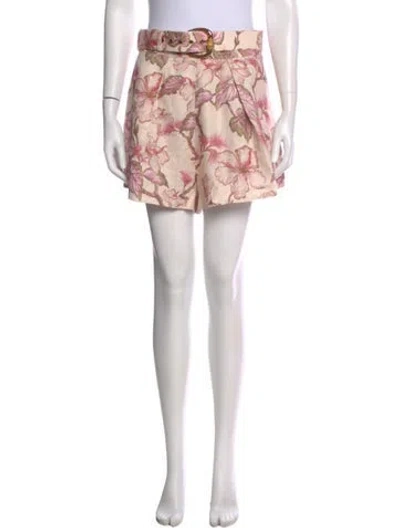 Pre-owned Zimmermann Linen Mini Shorts In Pink