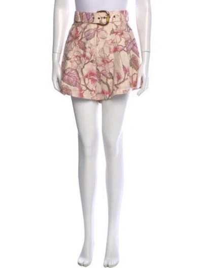 Pre-owned Zimmermann Linen Mini Shorts In Pink