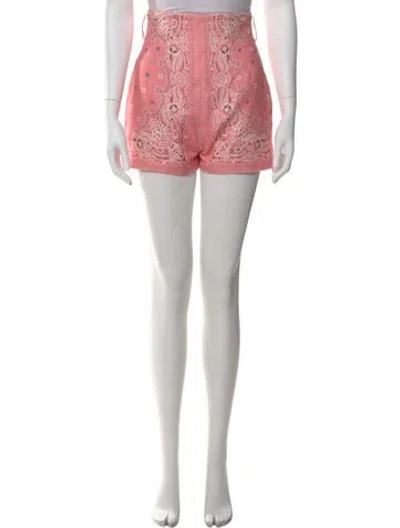 Pre-owned Zimmermann Linen Mini Shorts In Pink