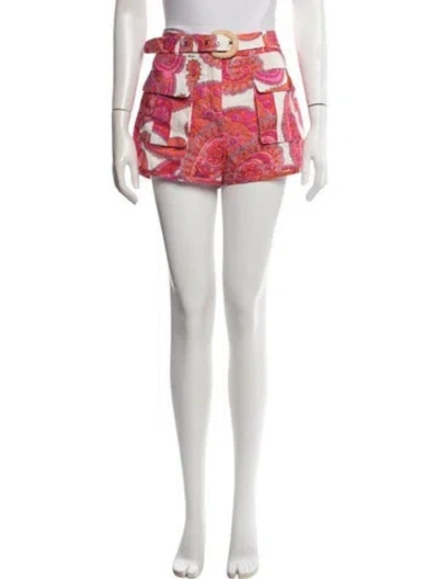 Pre-owned Zimmermann Linen Mini Shorts In Pink