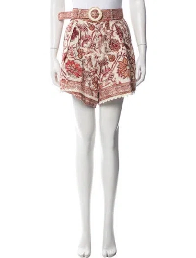 Pre-owned Zimmermann Linen Mini Shorts In Pink