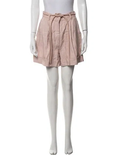 Pre-owned Zimmermann Linen Mini Shorts In Pink
