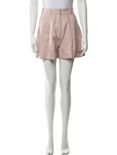 Pre-owned Zimmermann Linen Mini Shorts In Pink
