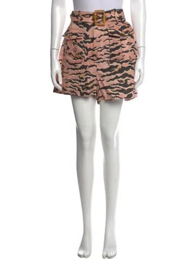 Pre-owned Zimmermann Linen Mini Shorts In Pink