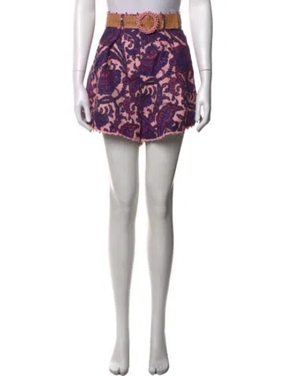 Pre-owned Zimmermann Linen Mini Shorts In Pink