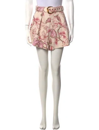 Pre-owned Zimmermann Linen Mini Shorts In Pink