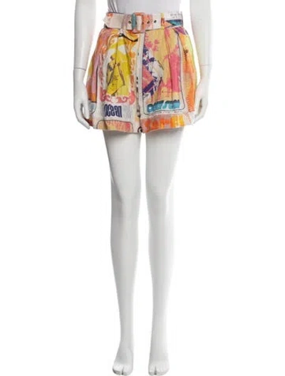 Pre-owned Zimmermann Linen Mini Shorts In Pink