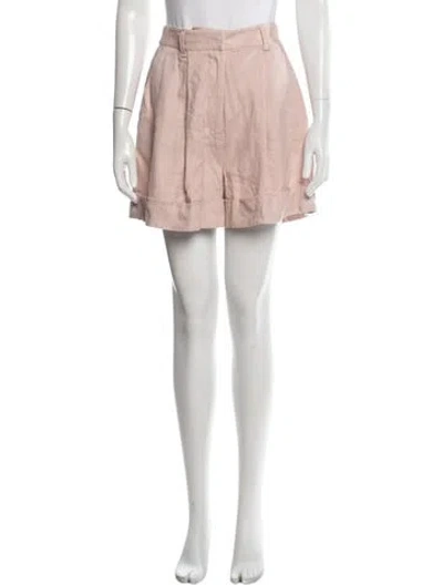 Pre-owned Zimmermann Linen Mini Shorts In Pink