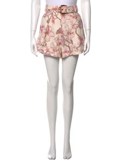 Pre-owned Zimmermann Linen Mini Shorts In Pink