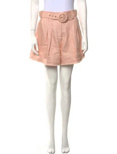 Pre-owned Zimmermann Linen Mini Shorts In Pink
