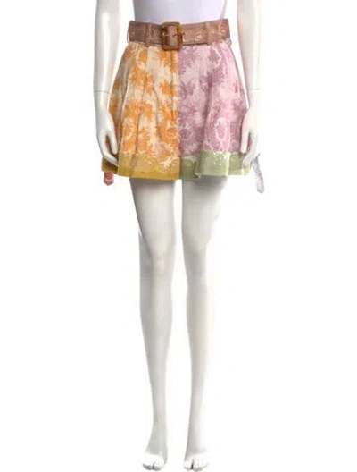 Pre-owned Zimmermann Linen Mini Shorts In Purple