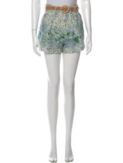 Pre-owned Zimmermann Linen Mini Shorts In Purple
