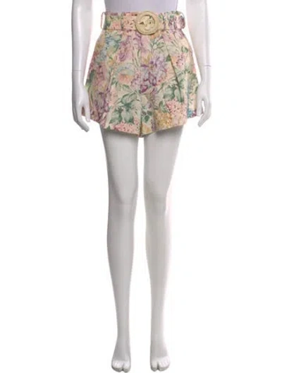 Pre-owned Zimmermann Linen Mini Shorts In Purple
