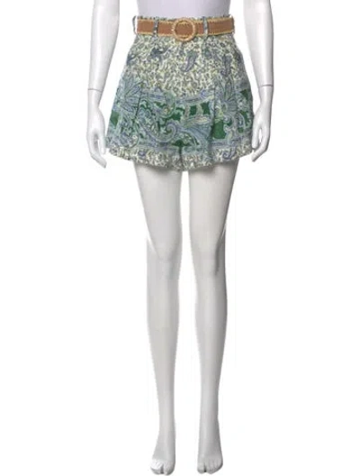 Pre-owned Zimmermann Linen Mini Shorts In Purple