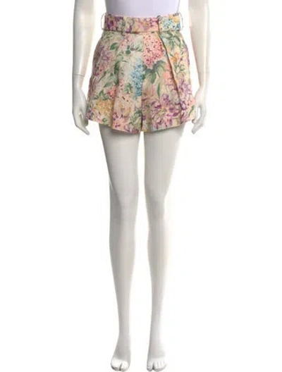 Pre-owned Zimmermann Linen Mini Shorts In Purple