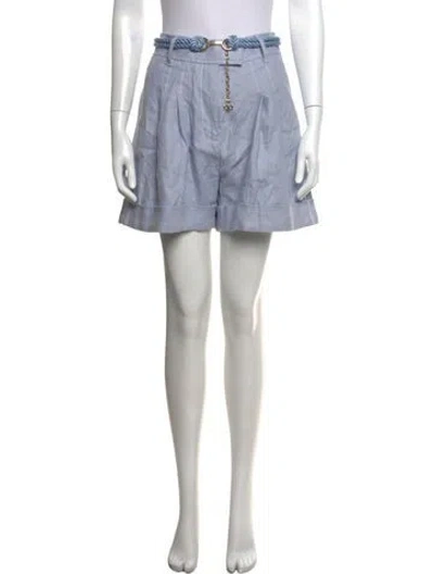 Pre-owned Zimmermann Linen Mini Shorts In Purple