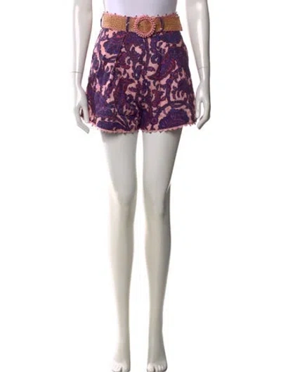 Pre-owned Zimmermann Linen Mini Shorts In Purple