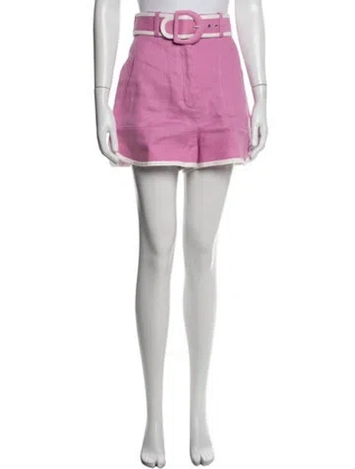 Pre-owned Zimmermann Linen Mini Shorts In Purple
