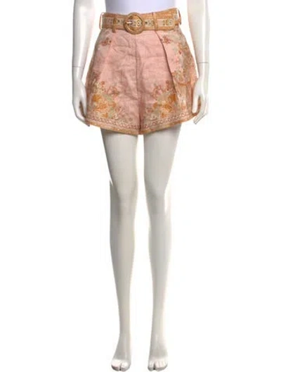 Pre-owned Zimmermann Linen Mini Shorts In Purple