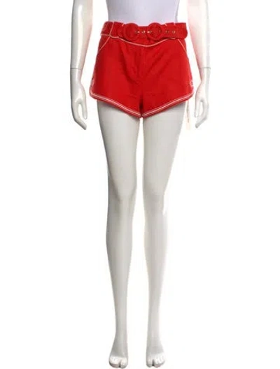Pre-owned Zimmermann Linen Mini Shorts In Red