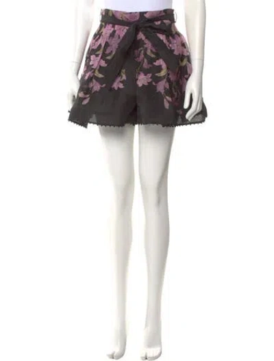 Pre-owned Zimmermann Linen Mini Shorts W/ Tags In Multi