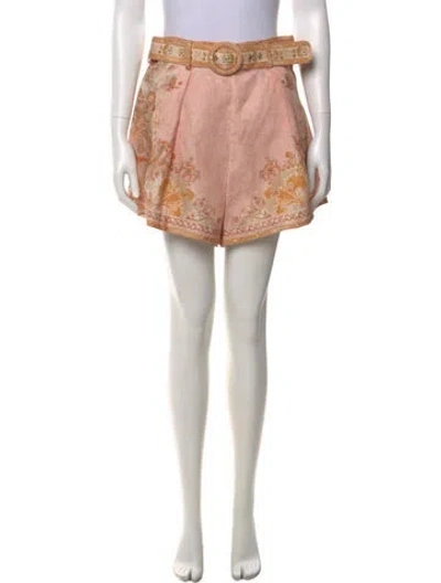 Pre-owned Zimmermann Linen Mini Shorts W/ Tags In Neutral