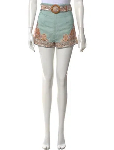 Pre-owned Zimmermann Linen Mini Shorts W/ Tags In Neutrals