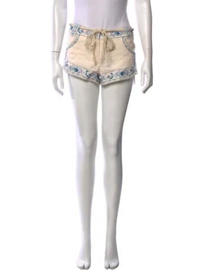 Pre-owned Zimmermann Linen Mini Shorts W/ Tags In Neutrals