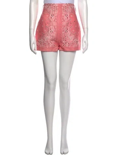 Pre-owned Zimmermann Linen Mini Shorts W/ Tags In Pink