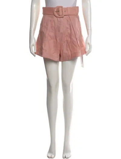 Pre-owned Zimmermann Linen Mini Shorts W/ Tags In Pink