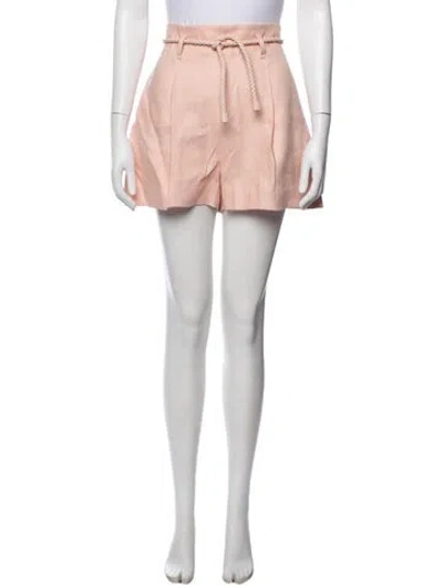 Pre-owned Zimmermann Linen Mini Shorts W/ Tags In Pink