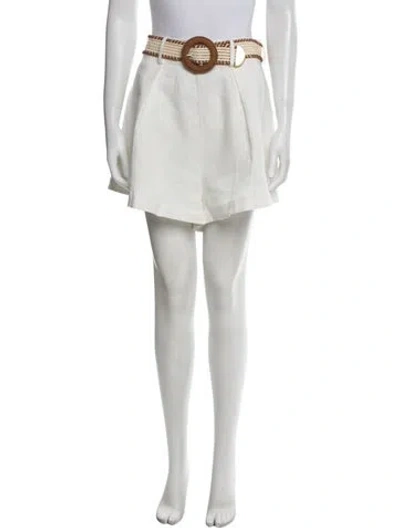 Pre-owned Zimmermann Linen Mini Shorts W/ Tags In White