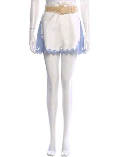 Pre-owned Zimmermann Linen Mini Shorts W/ Tags In White