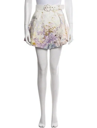 Pre-owned Zimmermann Linen Mini Shorts W/ Tags In White