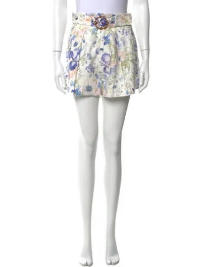 Pre-owned Zimmermann Linen Mini Shorts W/ Tags In White