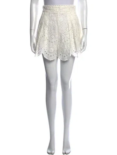 Pre-owned Zimmermann Linen Mini Shorts W/ Tags In White