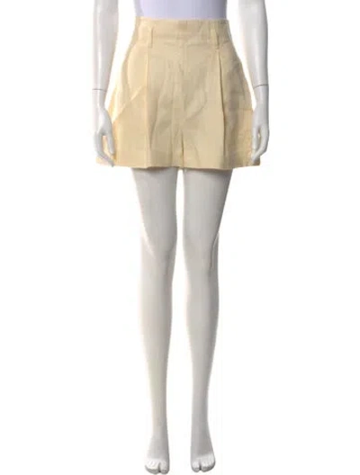Pre-owned Zimmermann Linen Mini Shorts W/ Tags In Yellow