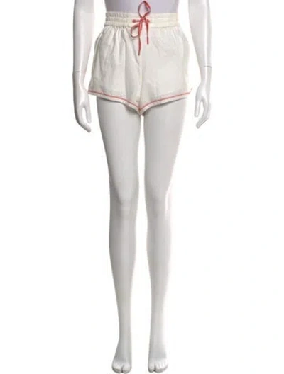 Pre-owned Zimmermann Linen Mini Shorts In White