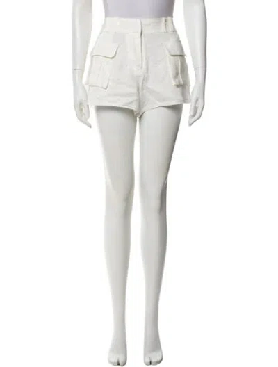 Pre-owned Zimmermann Linen Mini Shorts In White