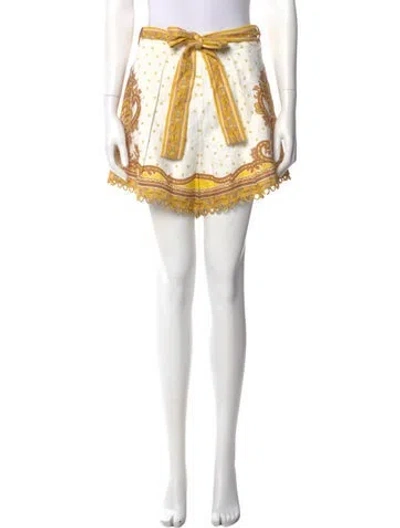 Pre-owned Zimmermann Linen Mini Shorts In White