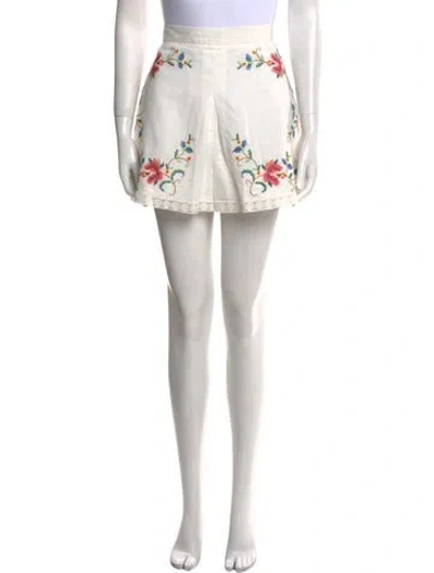 Pre-owned Zimmermann Linen Mini Shorts In White