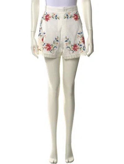 Pre-owned Zimmermann Linen Mini Shorts In White